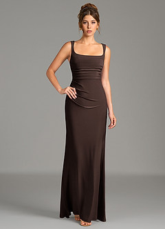 Azazie Agustina Bridesmaid Dresses Ganache Mermaid Corset Premium Stretch Jersey Dress image5