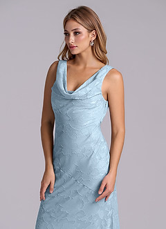 Azazie Rylina Final Sale Sky Blue Mermaid Floral Burnout Dress image6