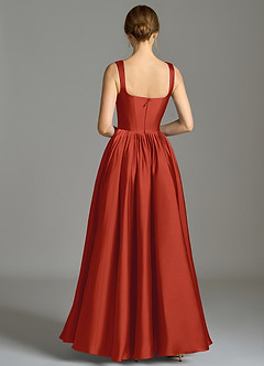 Azazie Verina Suknie dla druhen Linia A Pofałdowany Satyna elastyczna Do ziemi Sukienka image6