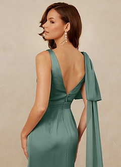 Christian Siriano Bridal for Azazie 1011 Bridesmaid Dresses Eucalyptus Mermaid Bow Stretch Satin Dress image4