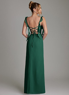 Azazie Jessamine Bridesmaid Dresses Emerald Mermaid Corset Chiffon Dress image8