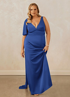Christian Siriano Bridal for Azazie 1011 Bridesmaid Dresses Royal Blue Mermaid Bow Stretch Satin Dress image16
