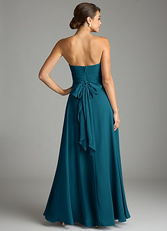 Azazie Tamira Suknie dla druhen Linia A Pofałdowany Szyfon Do ziemi Sukienka image4