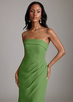 Azazie Aretha Bridesmaid Dresses Basil A-Line Strapless Chiffon Dress image7