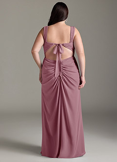Azazie Jesaphine Bridesmaid Dresses Vintage Mauve Sheath Bow Chiffon Dress image9