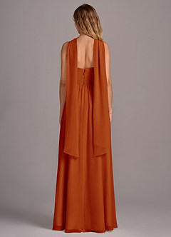 Azazie Joni Bridesmaid Dresses Paprika A-Line Strapless Chiffon Convertible Dress image7