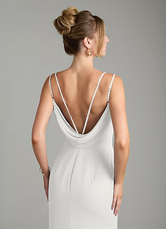 Azazie Egypt Abiti da Damigella Abito Tubino in Chiffon Scollo a Cuore Bianco image6