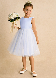 Azazie Esme Flower Girl Dresses Lavender Ball-Gown Bow Tulle Dress image2