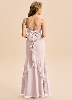 Azazie Lioren Junior Syrena Ukłon Szyfon Długość podłogi Młodsza druhna Sukienka image3