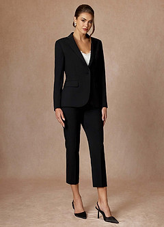 front Kennedy Black Refined Weave Performance Dress Pants
