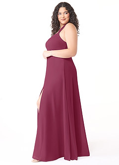 Azazie Jane Final Sale Mulberry A-Line V-Neck Pleated Chiffon Dress image8