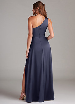Azazie Brooke Bridesmaid Dresses Stormy A-Line One Shoulder Stretch Satin Dress image8