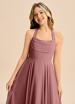 Azazie Kady Junior Desert Rose A-Line Sweetheart Neckline Chiffon Dress image6