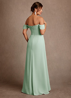 Azazie Amherst Mother of the Bride Dresses Agave A-Line Off the Shoulder Chiffon Dress image3