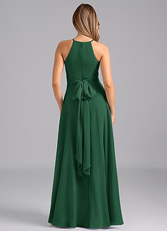 Azazie Denver Bridesmaid Dresses Dark Green A-Line Pleated Chiffon Dress image6