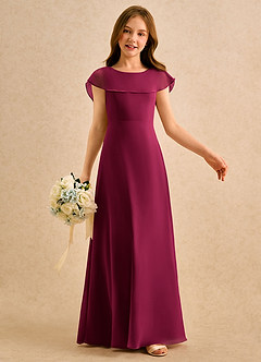Azazie Kittie Girls Formal Flower Girl Dresses Burgundy A-Line Chiffon Dress image6
