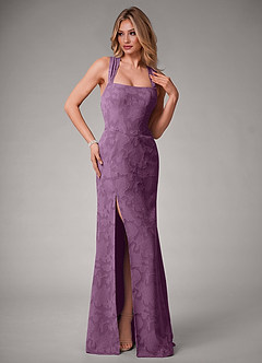 Azazie Luci Bridesmaid Dresses Wisteria Mermaid Pleated Floral Burnout Convertible Dress image6
