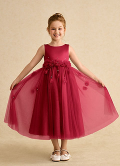 Azazie Lux Flower Girl Dresses Scarlet A-Line Beaded Tulle Dress image4