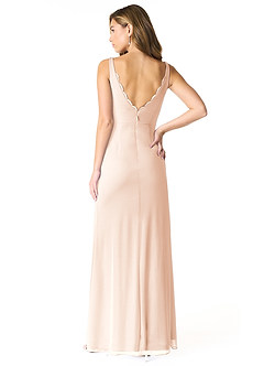 Azazie Verami Robes de demoiselle d'honneur Robe Sirène en Maille Dentelle Rose Pâle image2