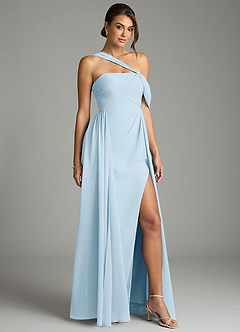 Azazie Kassandra Bridesmaid Dresses Sky Blue A-Line Off the Shoulder Chiffon Dress image5