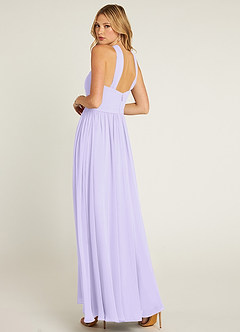 Azazie Jacey Bridesmaid Dresses Lilac A-Line Pleated Chiffon Dress image4