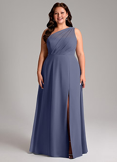 Azazie Phaedra Bridesmaid Dresses Stormy A-Line One Shoulder Chiffon Dress image9