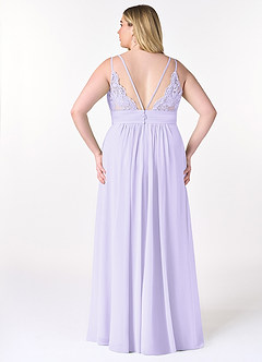 Azazie Maren Allure Bridesmaid Dresses Lilac A-Line V-Neck Lace Chiffon Dress image7