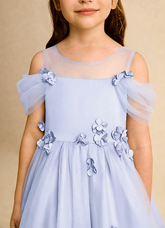 Azazie Juni Jurken voor bloemenmeisjes Baljurk Jurk van Tule Geplooid Lavendel image9