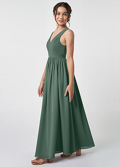 Azazie Keyla Junior A-Linie Plissee Chiffon Kleid Seemoos image3