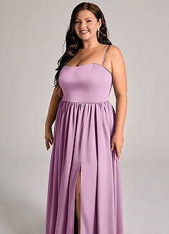 Azazie Calianna Bridesmaid Dresses Wisteria A-Line Off the Shoulder Stretch Satin Convertible Dress image11