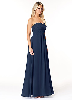 Azazie Yazmin Bridesmaid Dresses Dark Navy A-Line Sweetheart Neckline Chiffon Convertible Dress image5