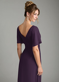 Azazie Ambrosia Bridesmaid Dresses Plum A-Line Pleated Chiffon Dress image7