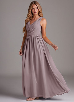Azazie Kingsley Bridesmaid Dresses Dusk A-Line Lace Chiffon Dress image4
