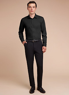 front Jermyn Noir Chemise habillée 100 % coton, infroissable