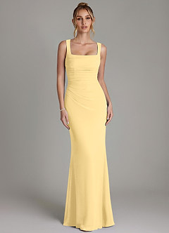Azazie Agustina Bridesmaid Dresses Butter Mermaid Corset Chiffon Dress image5