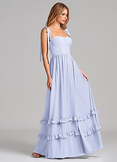 Azazie Anastacia Brautjungfernkleider A-Linie Herzausschnitt Chiffon Kleid Lavendel image3
