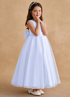 Azazie Cookie Flower Girl Dresses Lavender A-Line Bow Tulle Dress image3