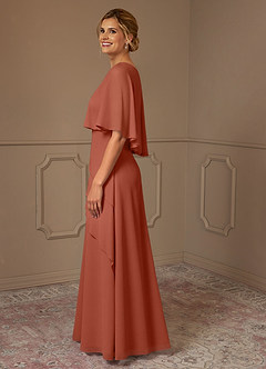 Azazie Bowie Kleider für die Brautmutter A-Linie Chiffon Kleid Lehm image4