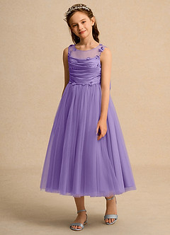 Azazie Snowball Girl Flower Girl Klänningar Klä Balklänning i Tyll Plisserad image5