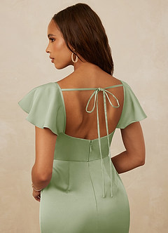 Christian Siriano Bridal for Azazie 1005 Bridesmaid Dresses Dusty Sage Sheath Sweetheart Neckline Stretch Satin Dress image3