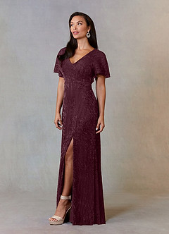 Upstudio Yuma Final Sale Mulberry A-Line Metallic Mesh Dress image3