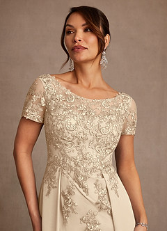 Azazie Alva Mother of the Bride Dresses Champagne A-Line Lace Dress image6