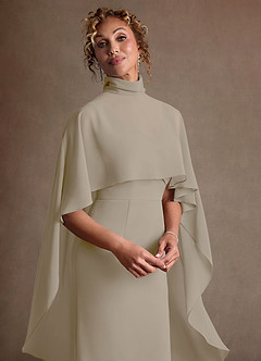 Azazie Irna 신부의 어머니 드레스 컬럼 쉬폰 무릎 길이 드레스 image7