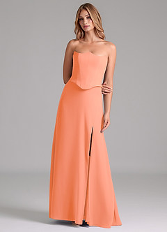 Azazie Jenilyn Bridesmaid Dresses Sunset A-Line Strapless Chiffon Dress image4