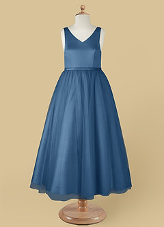 Azazie Marybell Flower Girl Dresses Twilight A-Line Bow Tulle Dress image9