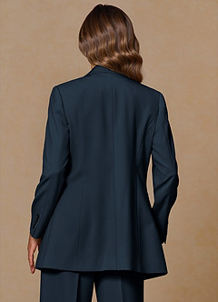 front Rowan Bleu Marine Costume 3 pièces performant en tissage raffiné