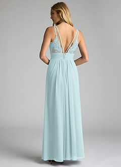 Azazie Maren Allure Bridesmaid Dresses Mist A-Line V-Neck Lace Chiffon Dress image5