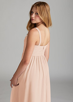 Azazie Chanel Junior Vestido de Rosa Inglesa de Gasa de Corte En A con Escote de Corazón image5