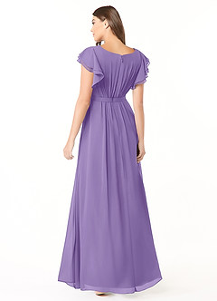 Azazie Daphne Modest Bridesmaid Dresses A-Line Ruffled Chiffon Floor-Length Dress image2