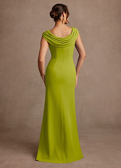 Azazie Irvine Mother of the Bride Dresses Lemongrass A-Line Pleated Chiffon Dress image3